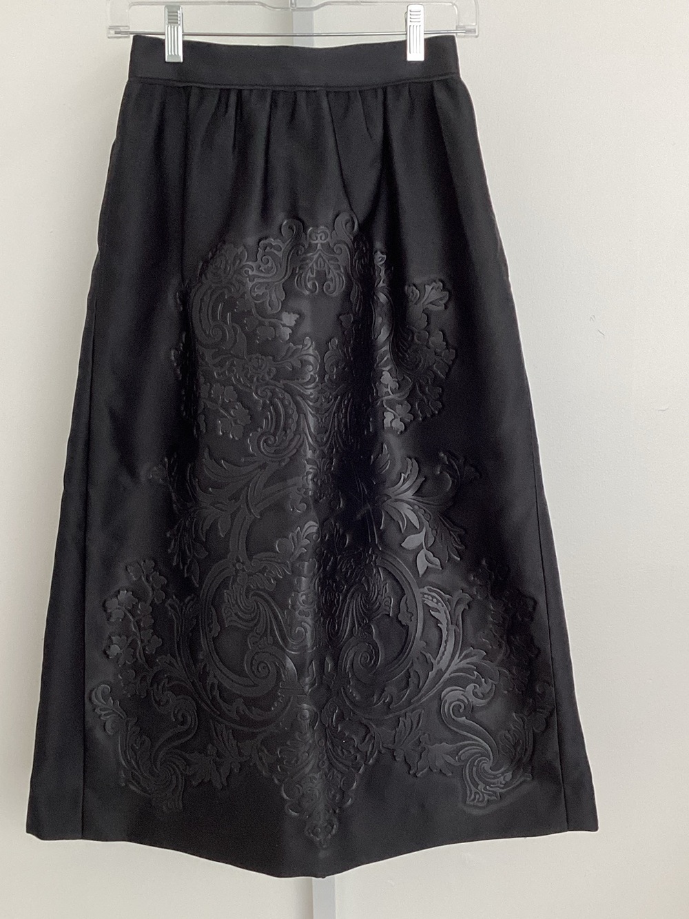 Fendi Black Embossed Midi Skirt